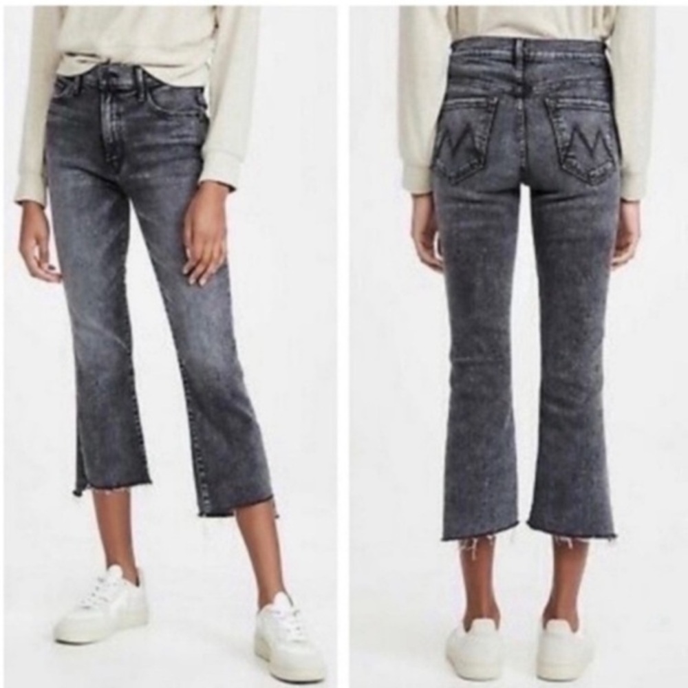 Mother Jeans The Insider Crop Step Fray in Train Stops